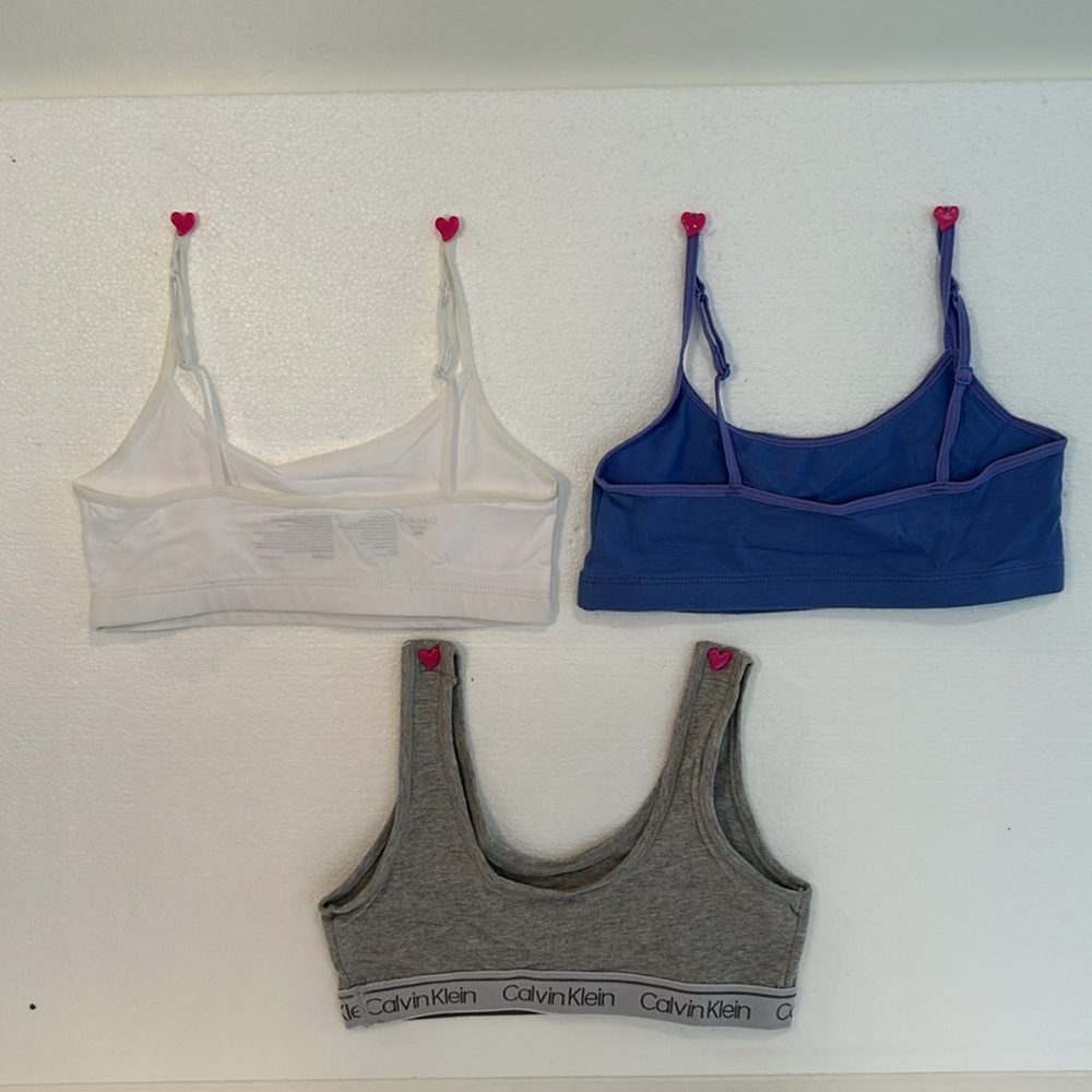 3 NEW Calvin Klein Bralettes, sz S (6-6X) - Picture 5 of 6